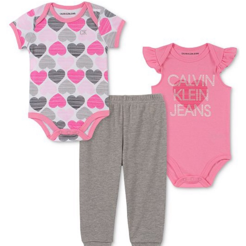 Baby Girls 3-Piece Bodysuits and Pants set